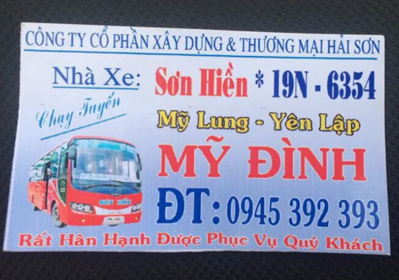 Nhà xe Sơn Hiền (Yên Lập - Hà Nội)