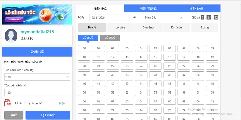 Lô đề truyền thống Debet cược dễ, trúng thưởng cao