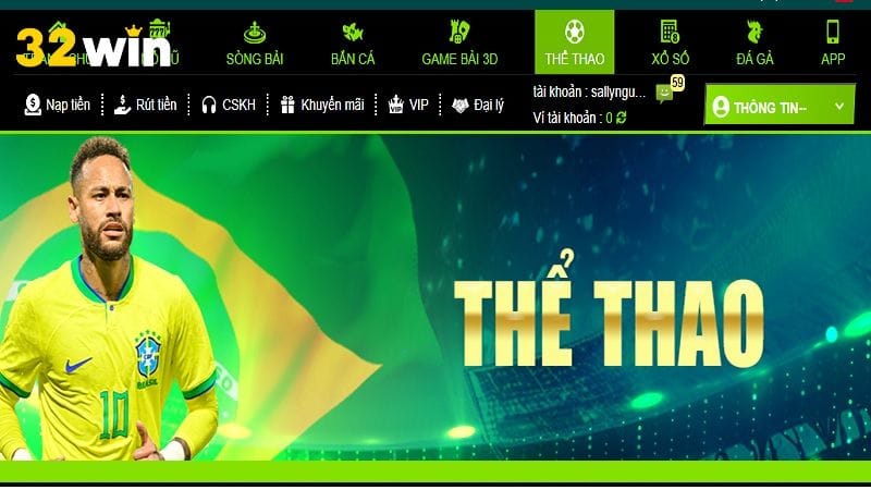 the thao 32win dai dien